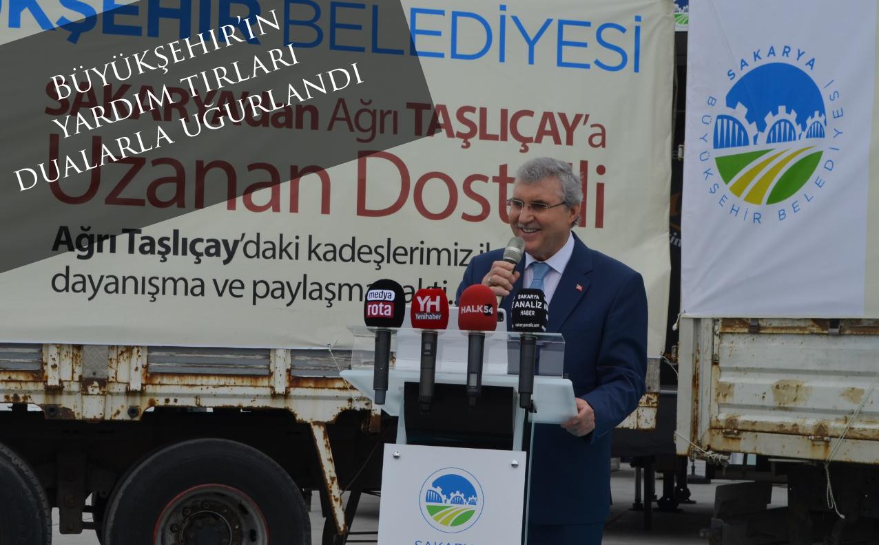 Büyükşehir’in yardım tırları dualarla uğurlandı