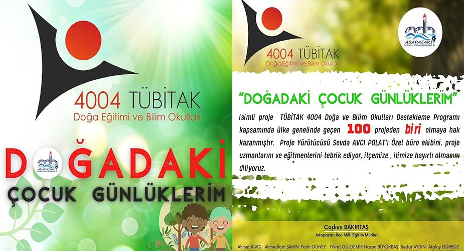 ADAPAZARI İLÇE MEM “4004 TÜBİTAK PROJELERİ”NDE YERİNİ ALDI