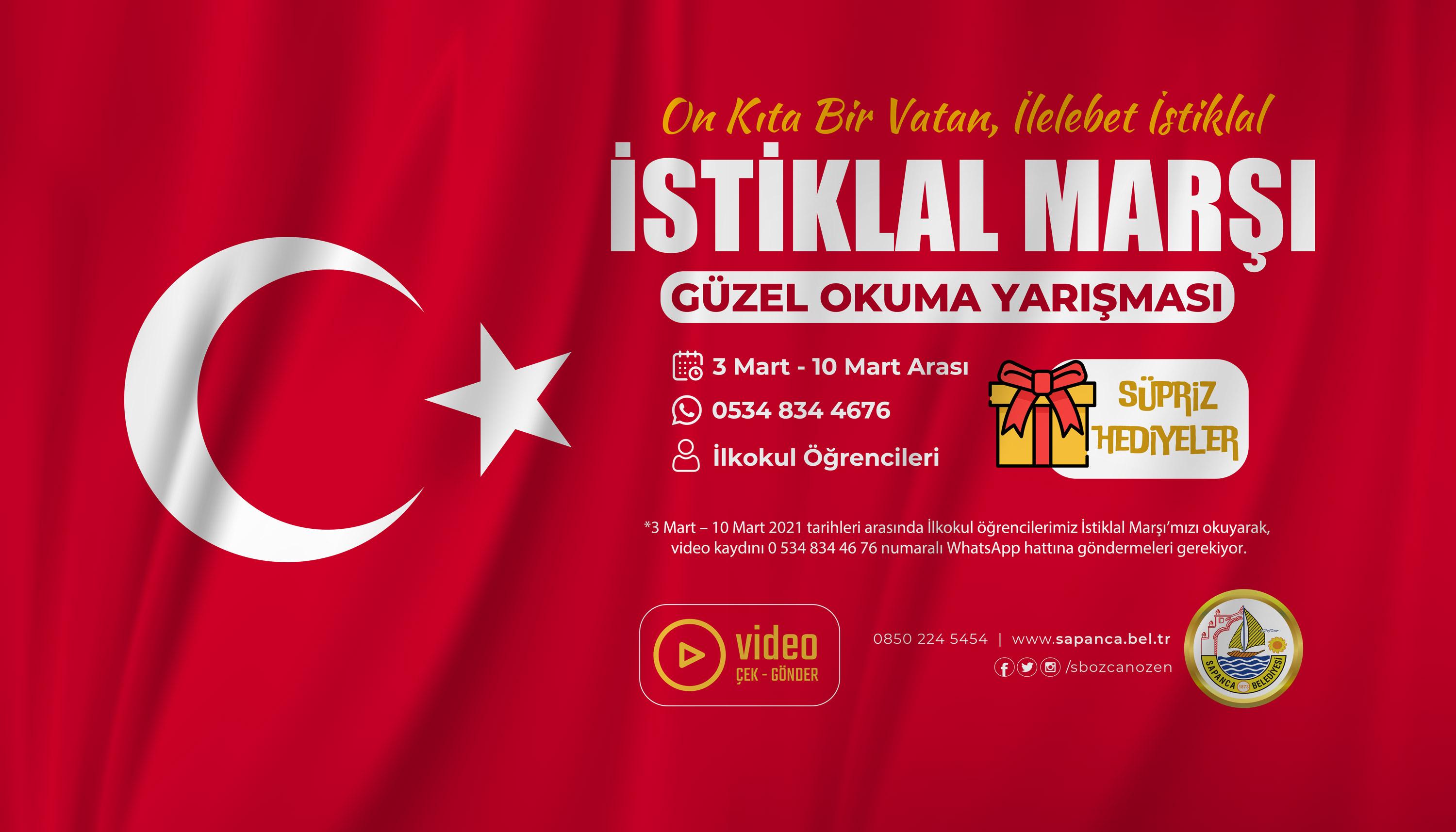Sapanca Belediyesi’nden İstiklal Marşı Okuma Yarışması