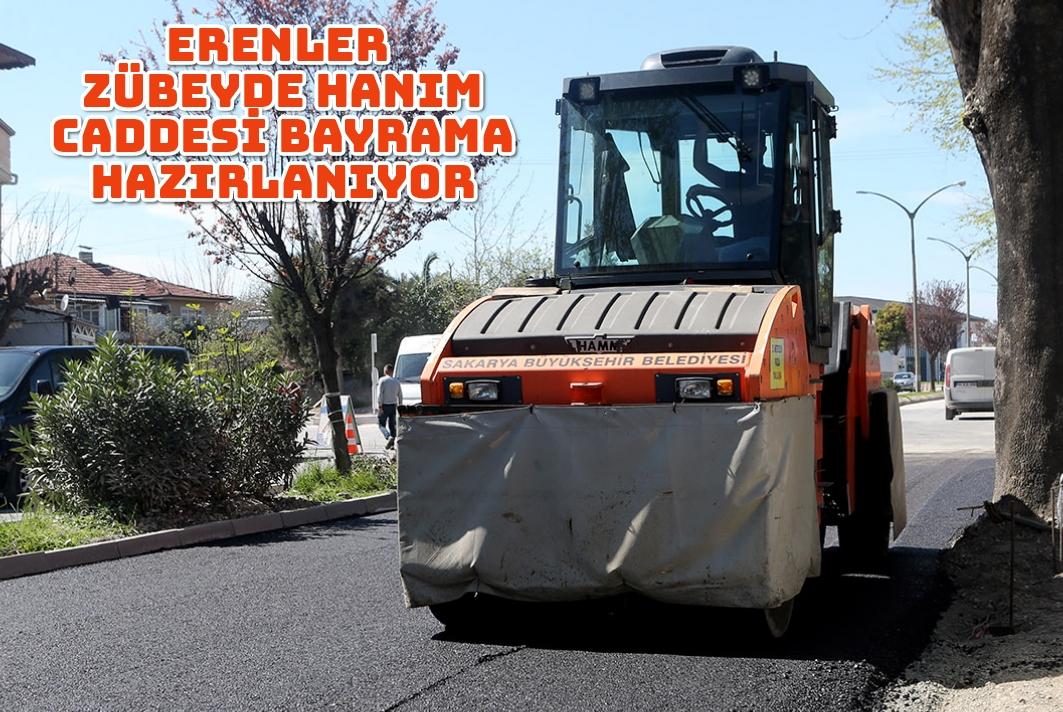 Erenler Zübeyde Hanım Caddesi bayrama hazırlanıyor