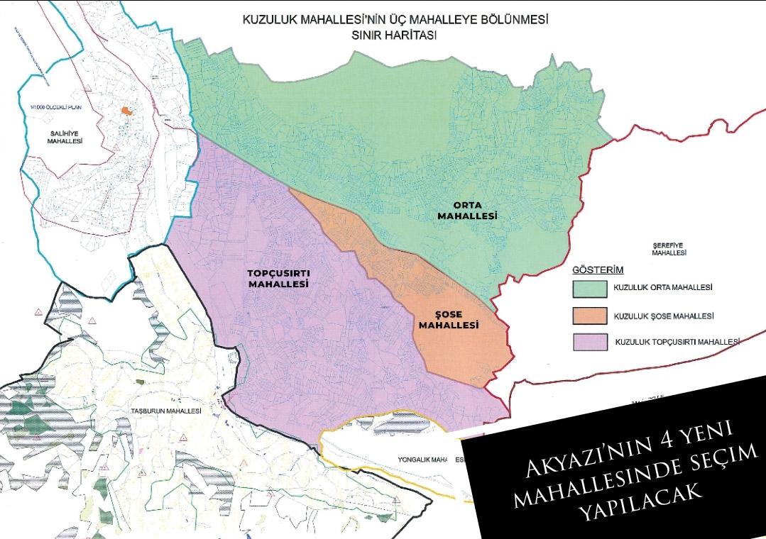 Akyazı’nın 4 yeni mahallesinde seçim yapılacak 