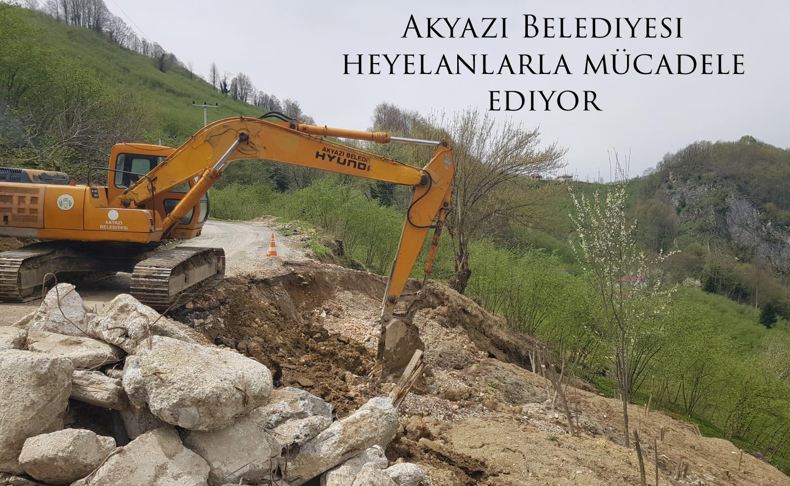 Akyazı Belediyesi heyelanlarla mücadele ediyor 