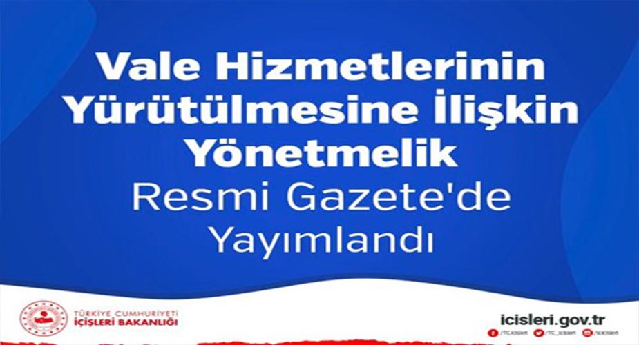 Vale Hizmetlerinin Yürütülmesine İlişkin Yönetmelik Resmi Gazete'de Yayımlandı