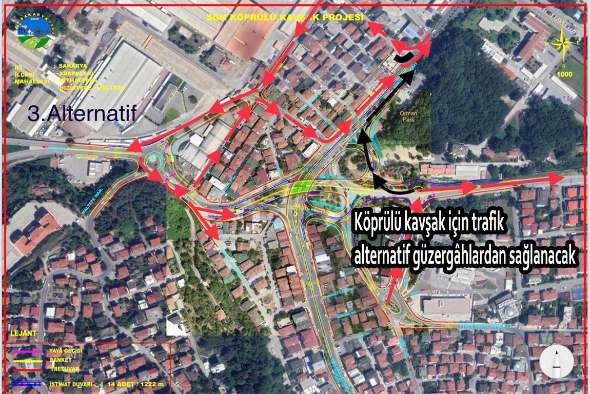 Köprülü kavşak için trafik alternatif güzergâhlardan sağlanacak
