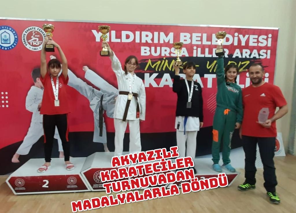 AKYAZILI KARATECİLER TURNUVADAN MADALYALARLA DÖNDÜ 