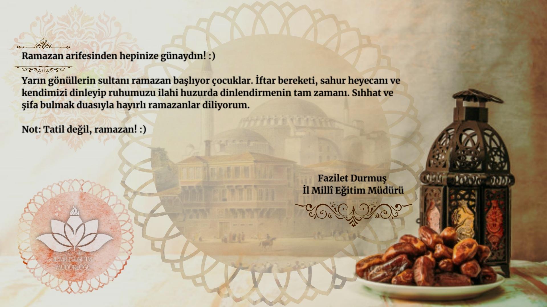 Durmuş’tan Öğrencilere Hayırlı Ramazanlar