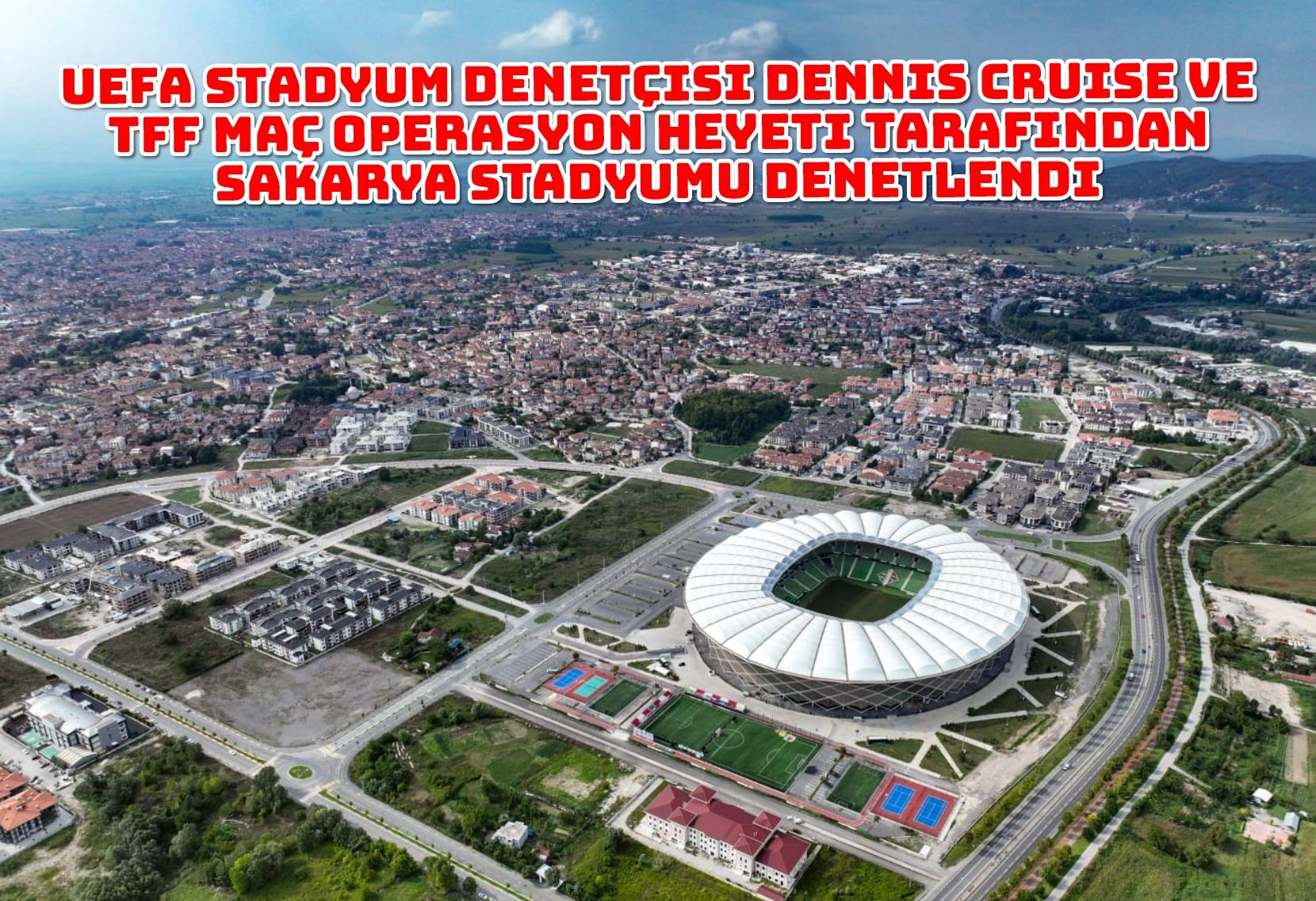 Türkiye Futbol Federasyonunun ev sahipliği yapacak Stadyumlar arasında Sakarya Atatürk Stadyumunu da bildirecek olan UEFA Stadyum Denetçisi Dennis Cruise ve TFF Maç Operasyon Heyeti tarafından Sakarya Stadyumu denetlendi. 