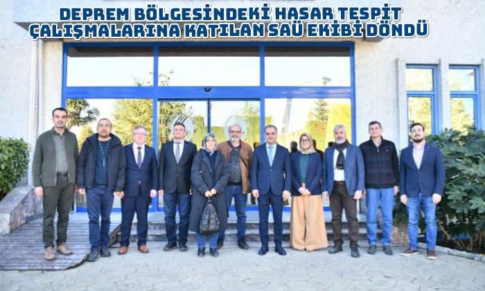Deprem Bölgesindeki Hasar Tespit Çalışmalarına Katılan SAÜ Ekibi Döndü