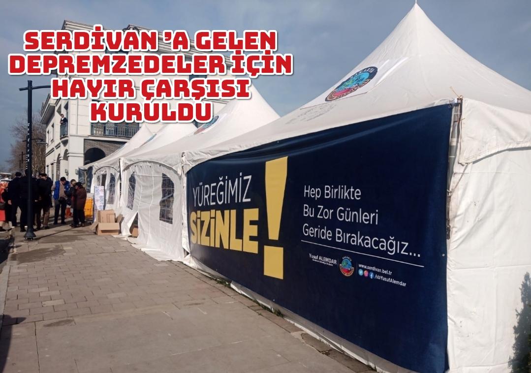 Serdivan’a Gelen Depremzedeler İçin Hayır Çarşısı Kuruldu
