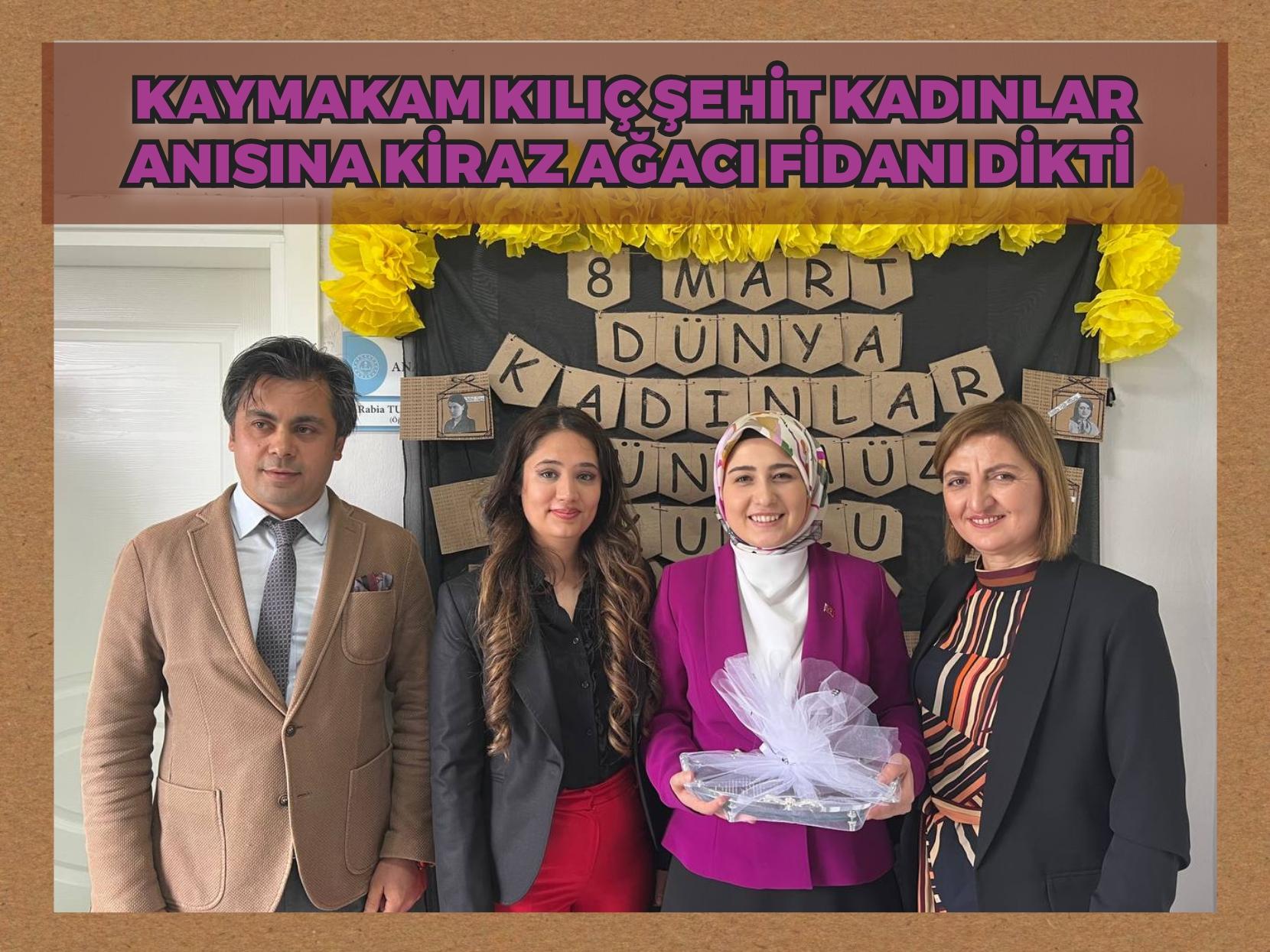 Kaymakam Kılıç, şehit kadınlar anısına kiraz ağacı fidanı dikti