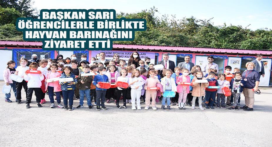 Başkan Sarı, Öğrencilerle Birlikte Hayvan Barınağını Ziyaret Etti