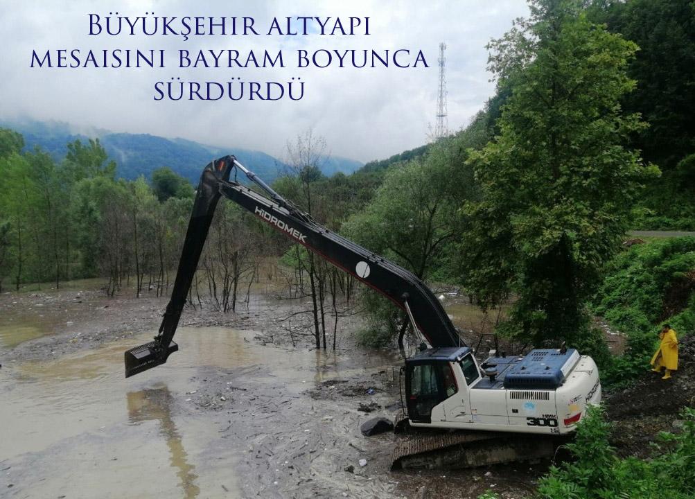Büyükşehir altyapı mesaisini bayram boyunca sürdürdü