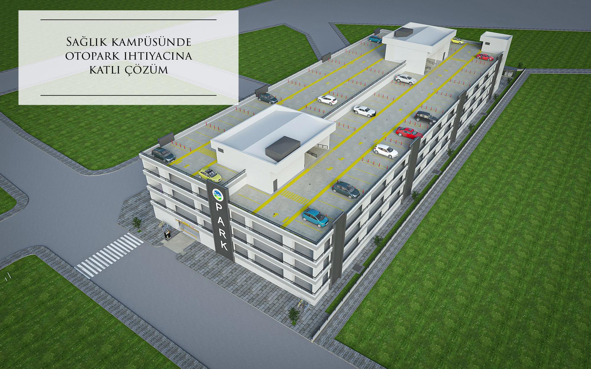 Sağlık kampüsünde otopark ihtiyacına katlı çözüm