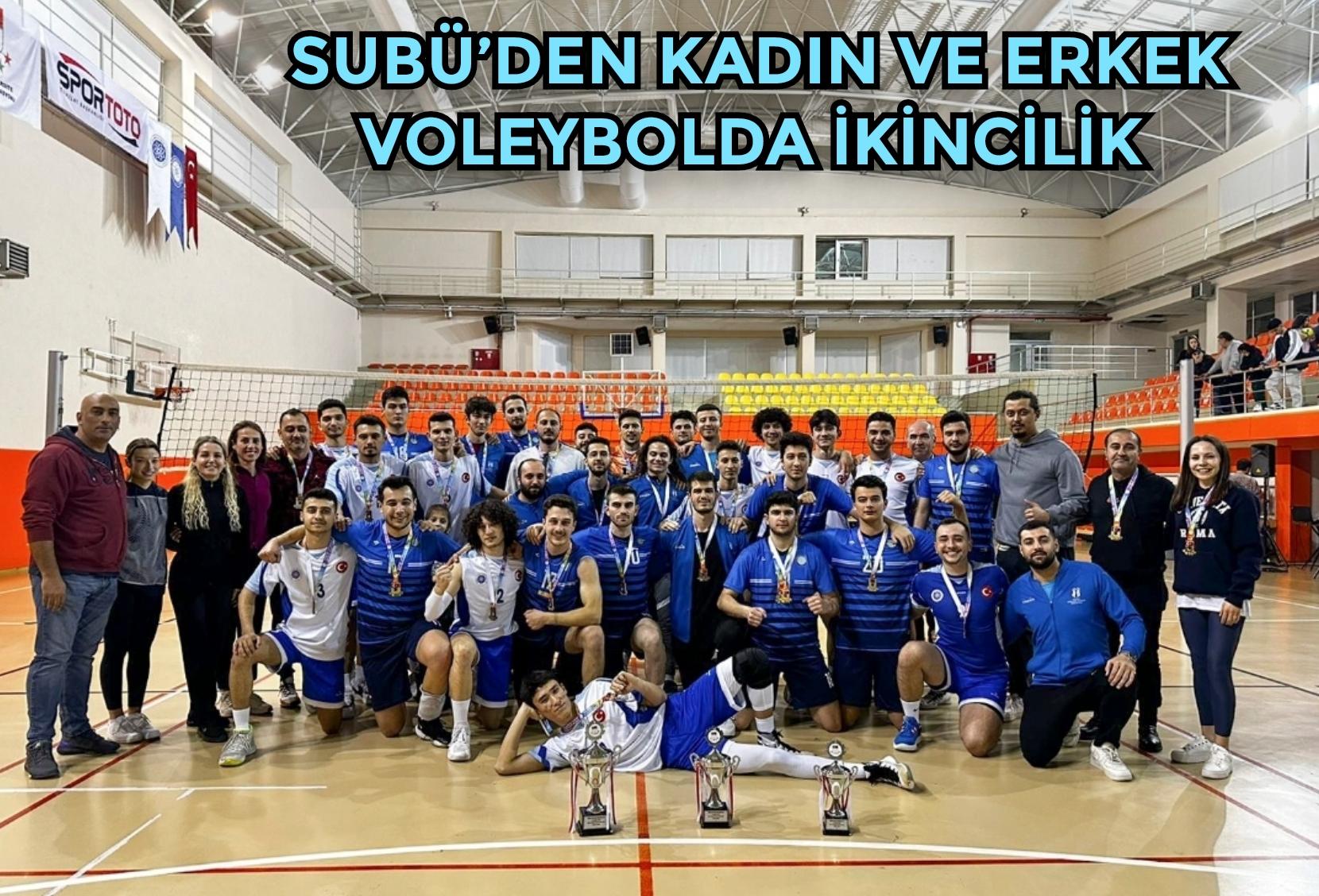 SUBÜ’den kadın ve erkek voleybolda ikincilik