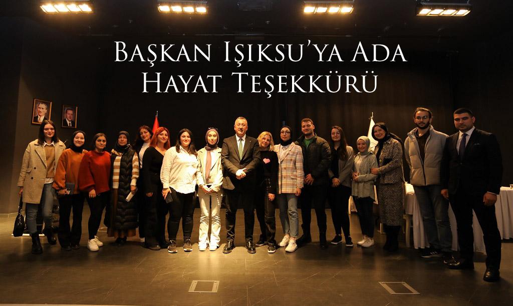 Başkan Işıksu’ya Ada Hayat Teşekkürü
