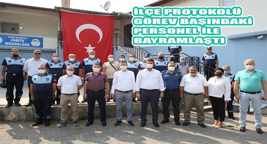 İlçe protokolü görev başındaki personel ile bayramlaştı  