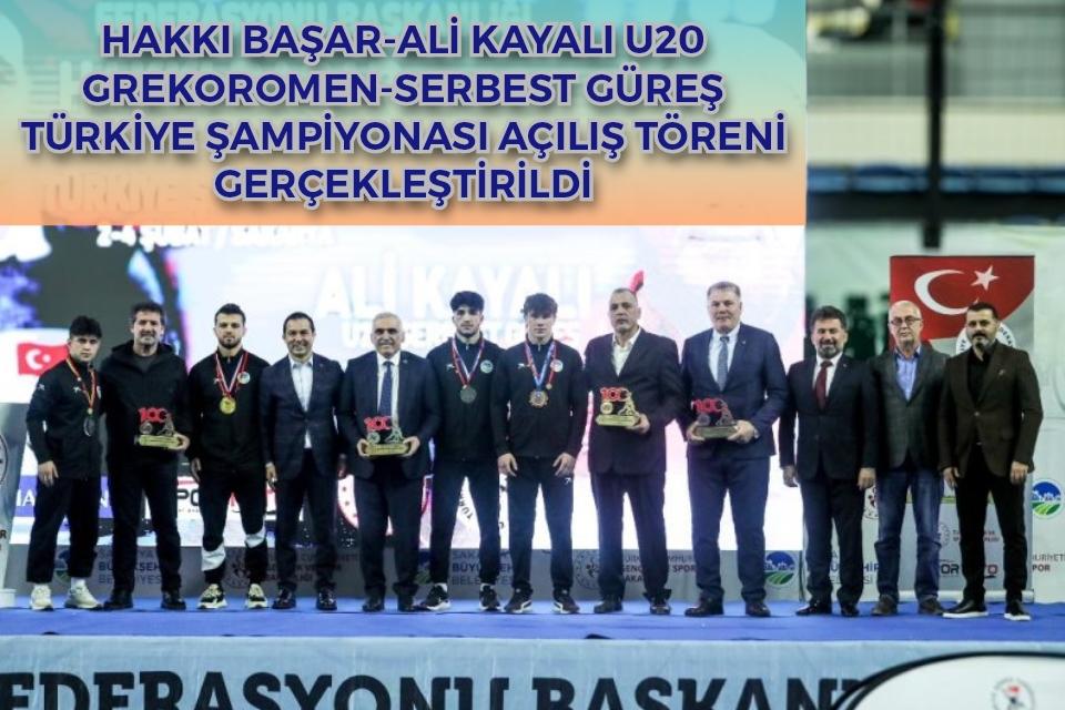 HAKKI BAŞAR-ALİ KAYALI U20 GREKOROMEN-SERBEST GÜREŞ TÜRKİYE ŞAMPİYONASI AÇILIŞ TÖRENİ GERÇEKLEŞTİRİLDİ
