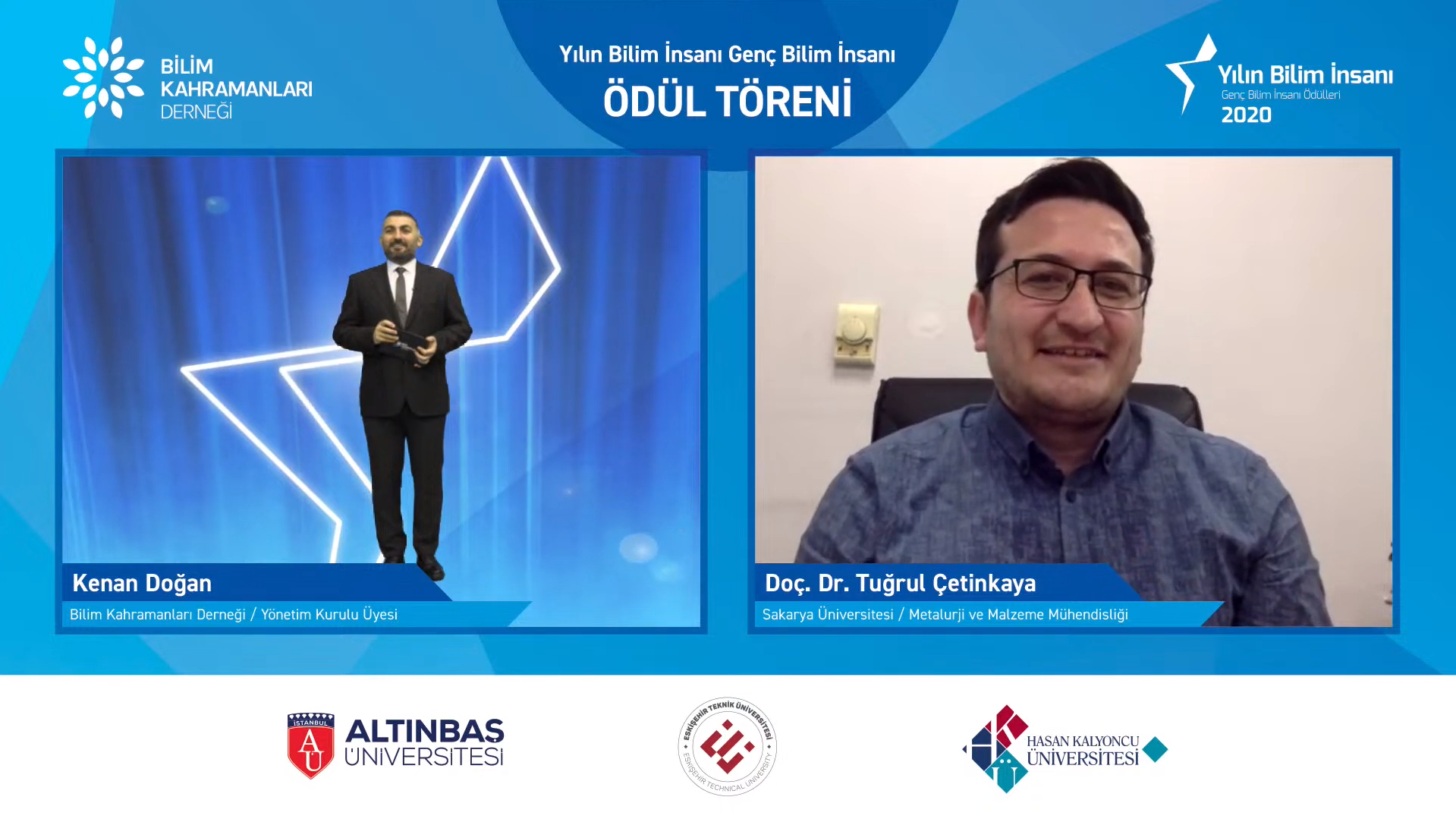SAÜ’lü Doç. Dr. Tuğrul Çetinkaya, ‘2020 Genç Bilim İnsanı Ödülünü’ Kazandı