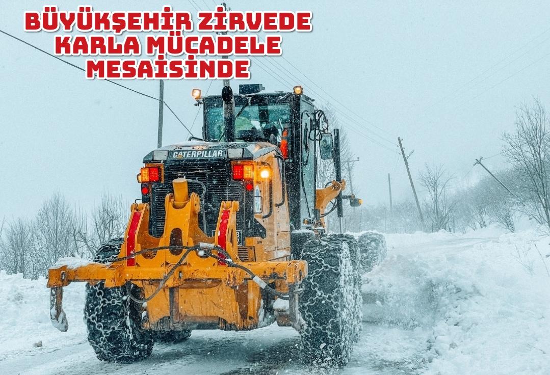 Büyükşehir zirvelerde karla mücadele mesaisinde