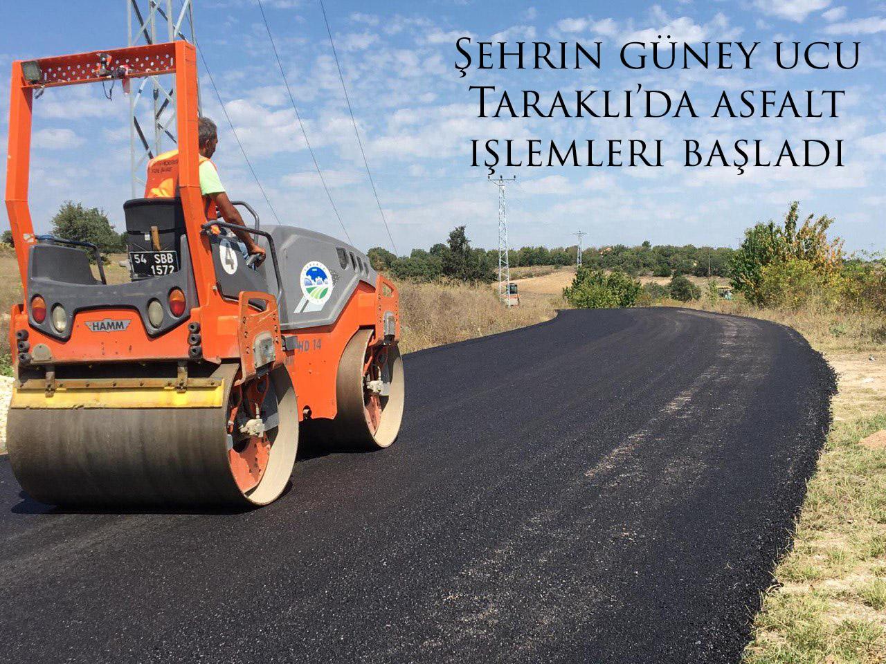Şehrin güney ucu Taraklı’da asfalt işlemleri başladı