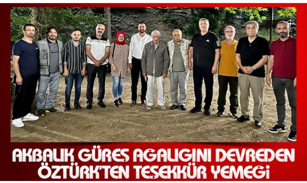 Akbalık Güreş Ağalığını devreden Öztürk'ten gazetecilere teşekkür