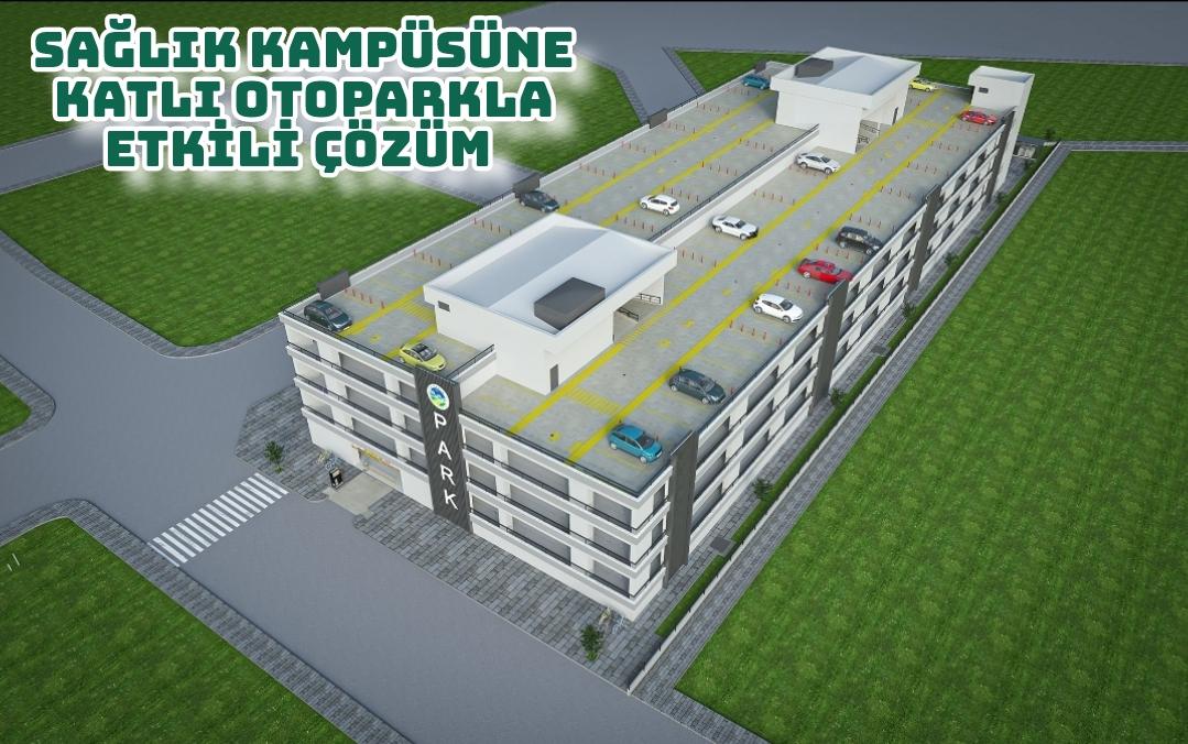 Sağlık kampüsüne katlı otoparkla etkili çözüm: 530 araç kapasiteli olacak