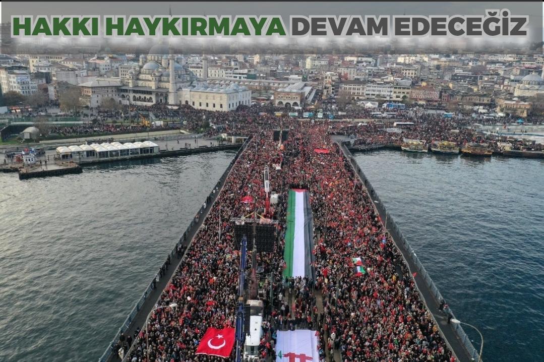 Başkan Yüce tarihi yürüyüşe katıldı:  “Hakkı haykırmaya devam edeceğiz”