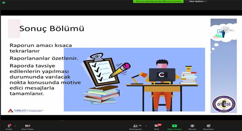 Etkili Rapor ve Sunumun Püf Noktaları SATSO'da Anlatıldı