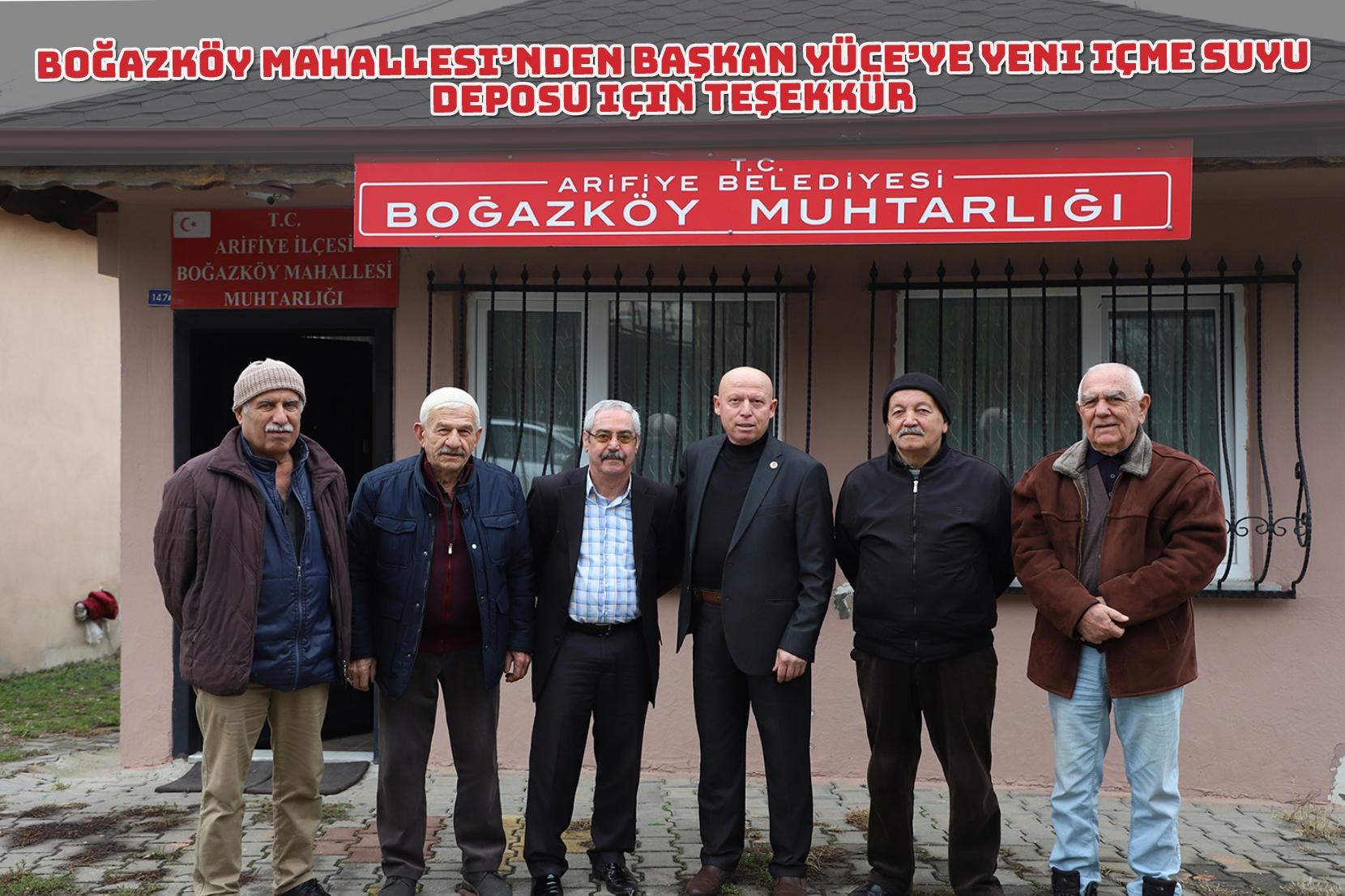 Boğazköy Mahallesi’nden Başkan Yüce’ye yeni içme suyu deposu için teşekkür