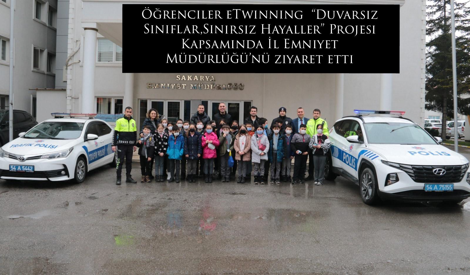Öğrenciler eTwinning  “Duvarsız Sınıflar,Sınırsız Hayaller” Projesi Kapsamında İl Emniyet Müdürlüğü’nü ziyaret etti.