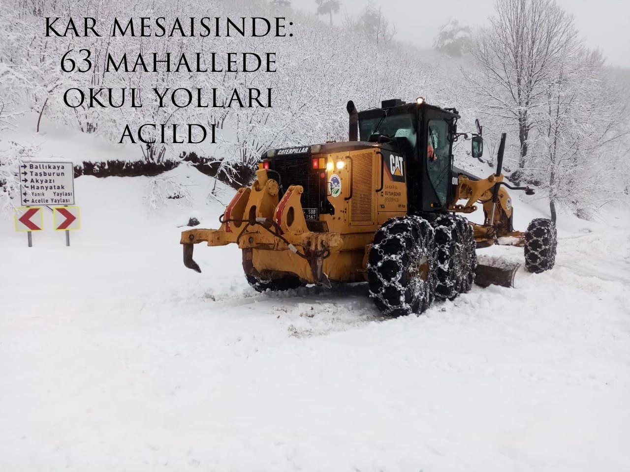 kar mesaisinde: 63 mahallede okul yolları açıldı