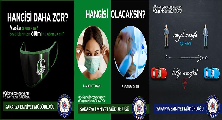 İL EMNİYET MÜDÜRLÜĞÜ'NDEN KORONAVİRÜSE KARŞI DUYARLILIĞI ARTTIRMAK İÇİN SOSYAL MEDYA ÇALIŞMASI 