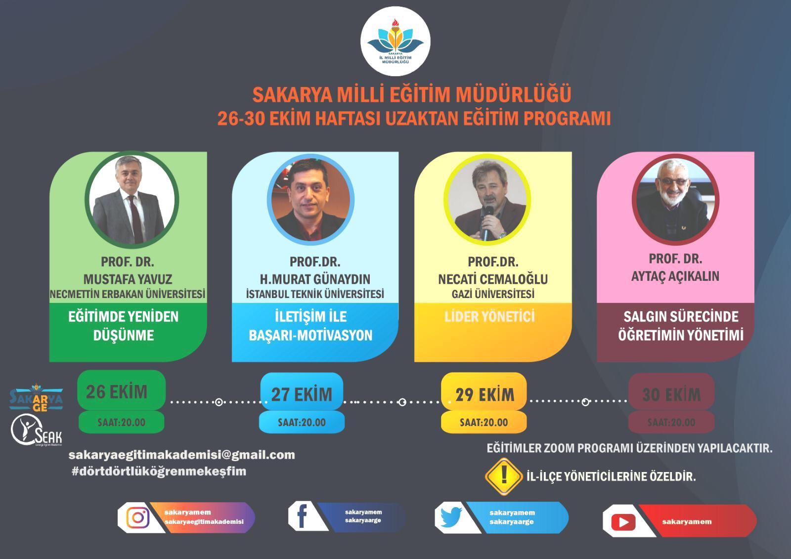 SAKARYA MEM DEN UZAKTAN EĞİTİM KONFERANSLARI