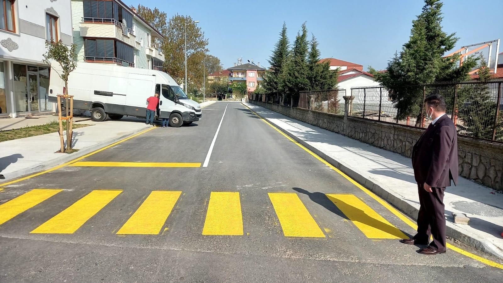 Karasu Belediyesinden Yol Çizgi Çalışması