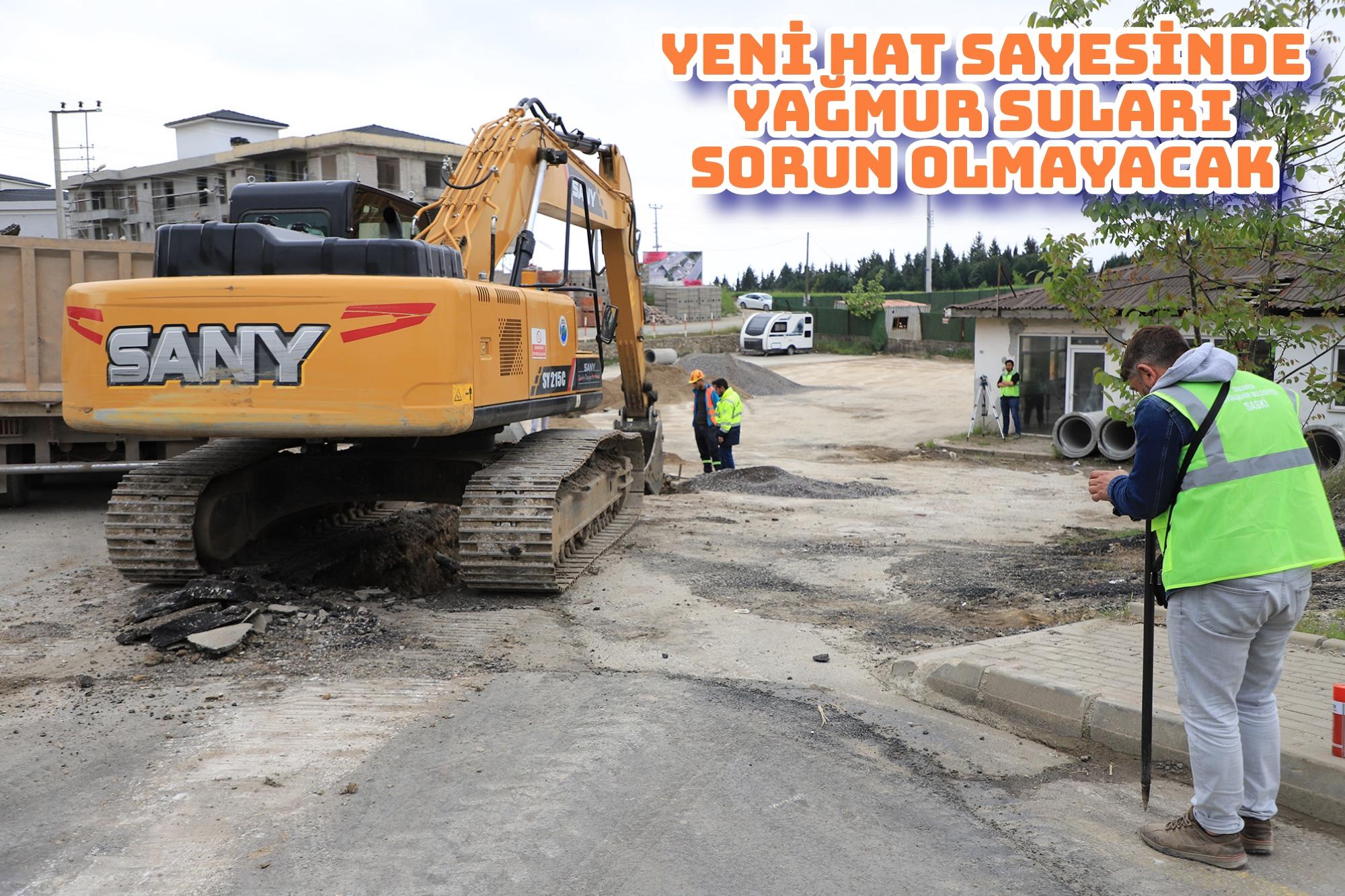 Büyükşehir Belediyesi’nden Serdivan’ın güçlü altyapı ağına yeni yağmursuyu hattı