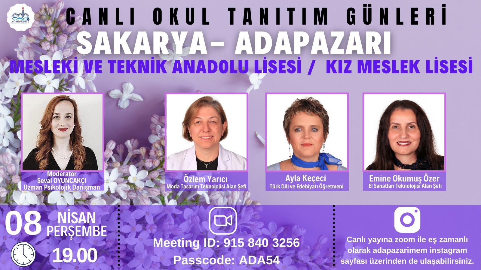 ADAPAZARI MEM “CANLI OKUL TANITIM GÜNLERİ” DEVAM EDİYOR