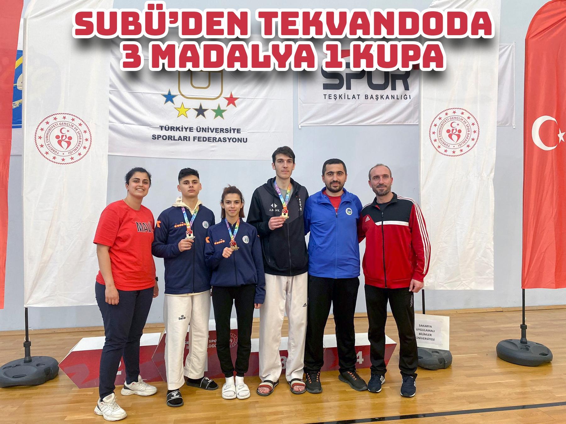 SUBÜ’den tekvandoda 3 madalya 1 kupa