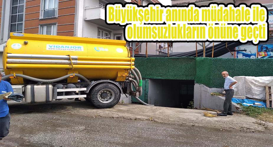 Büyükşehir anında müdahale ile olumsuzlukların önüne geçti