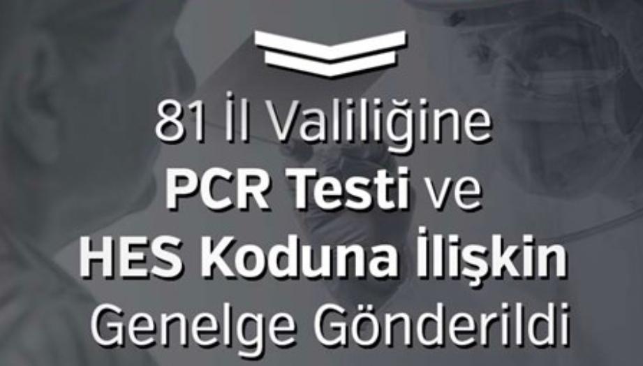 81 İl Valiliğine PCR Testi ve HES Koduna İlişkin Genelge Gönderildi