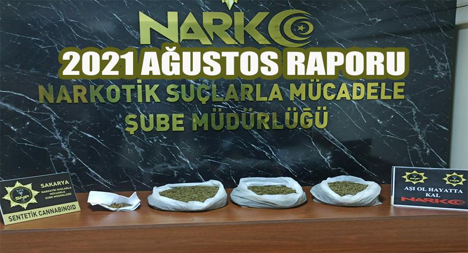 Sakarya İl Emniyet Müdürlüğü Narkotik Suçlarla Mücadele Şube Müdürlüğü Ekiplerince 2021 yılı Ağustos ayında Uyuşturucu Madde Ticareti yapan ve kullanan şahıslara yönelik yapılan çalışmalar
